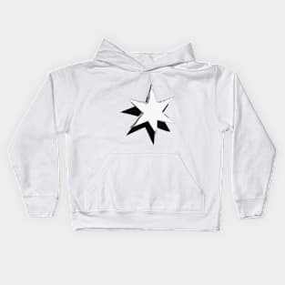 Shimmering Silver Star on Black Background No. 507 Kids Hoodie